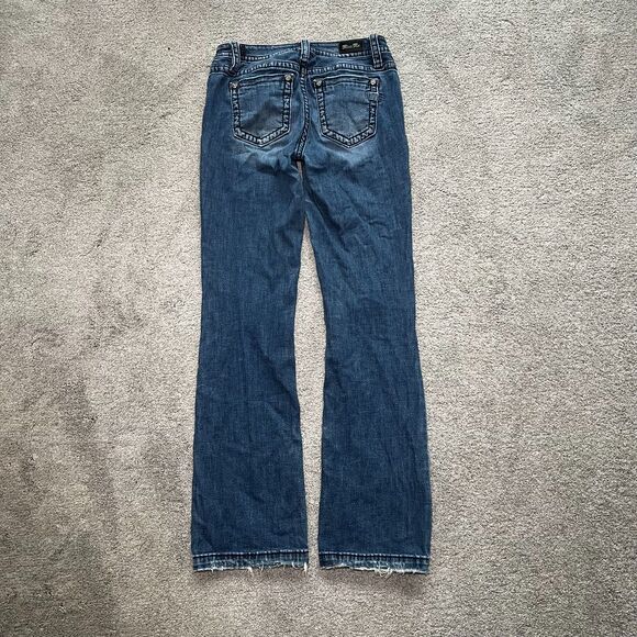 Miss Me Jeans Womens Heaven Mid Rise Boot Size 28 Blue Denim Y2K Distressed - Picture 2 of 9